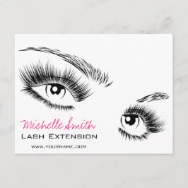 Cartão Postal Maquiagem Chic de Eyelashes Preto e Branco Minimal