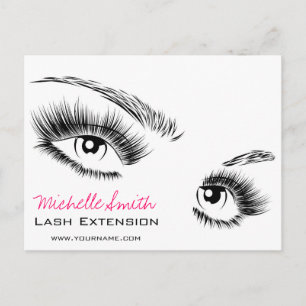 Cartão Postal Maquiagem Chic de Eyelashes Preto e Branco Minimal