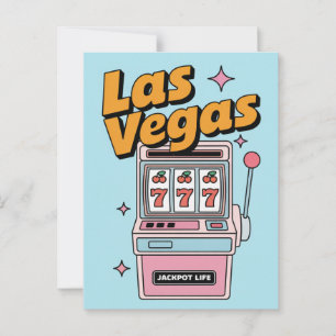 Cartão Postal Máquina Caça-Níqueis Retro Las Vegas Nevada Jackpo