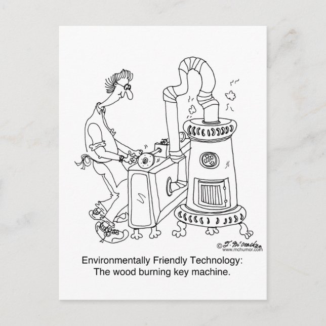 Cartão Postal Máquina Chave de Queima de Madeira (Frente)