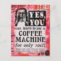 Máquina de Café - Anúncio Antigo Engraçado