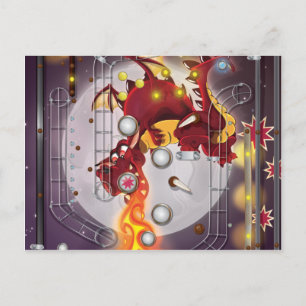 Cartão Postal Máquina de Dragão Pinball