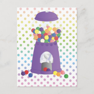 Cartão Postal Máquina de Gumball Roxo