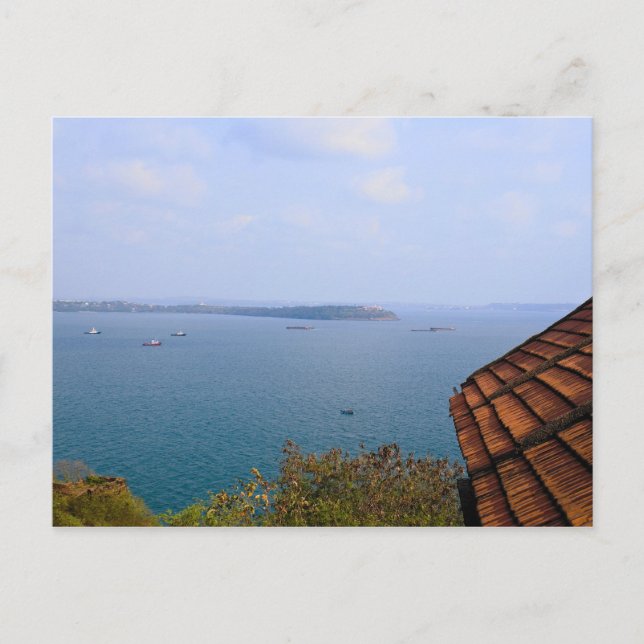 Cartão Postal Mar azul de Goa, Índia (Frente)