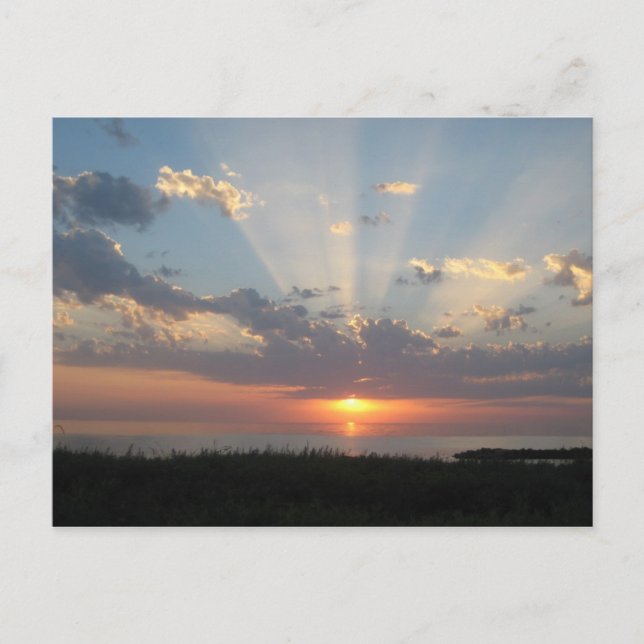 Cartão Postal Mar Báltico — Sunset com Raios de Luz (Frente)