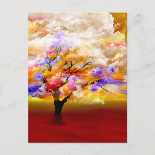 Cartão Postal Mar de rosas por Lenny nuvens surreais (Frente)