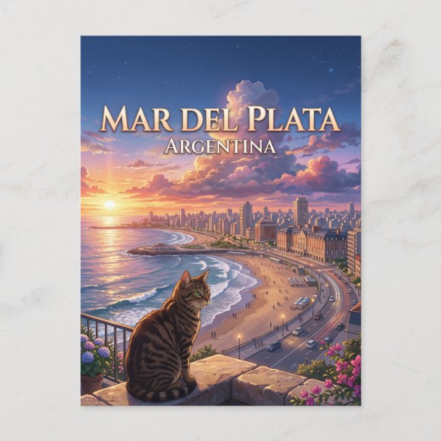Cartão Postal Mar del Plata Argentina (Frente)