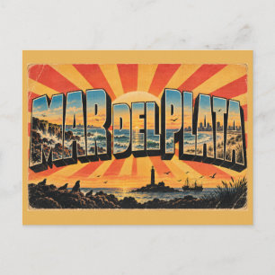 Cartão Postal Mar del Plata Buenos Aires Costa Atlântica Arte