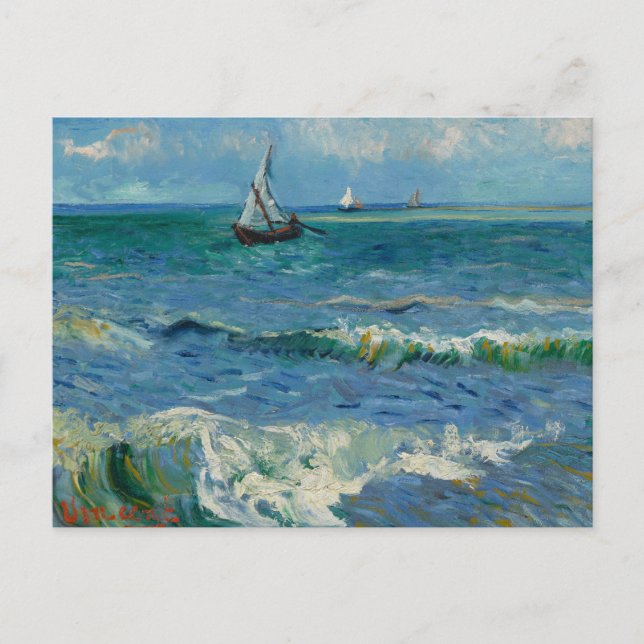 Cartão Postal Mar em Les Saintes Maries de la Mer | Van Gogh (Frente)