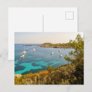 Cartão Postal Mar Mediterrâneo & Iates, Portinatx, Ibiza