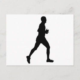 Cartão Postal Marathon Runner Silhouette