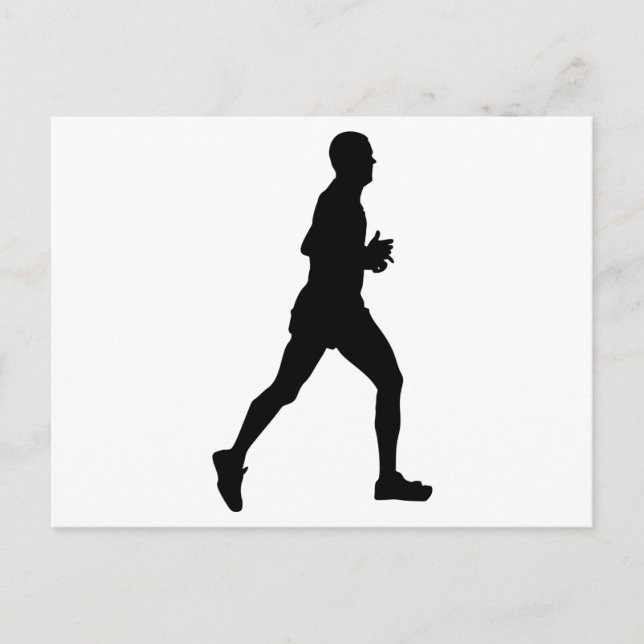Cartão Postal Marathon Runner Silhouette (Frente)