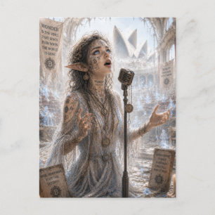 Cartão Postal Maravilha / Cantora / Palco da Ópera Australiana