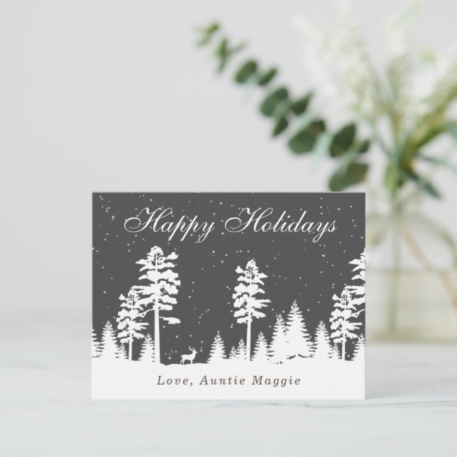 Cartão Postal Maravilha de inverno silhueta Natal Pos (Em pé/Frente)