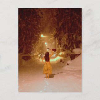 Cartão Postal Maravilha de inverno Ukulele