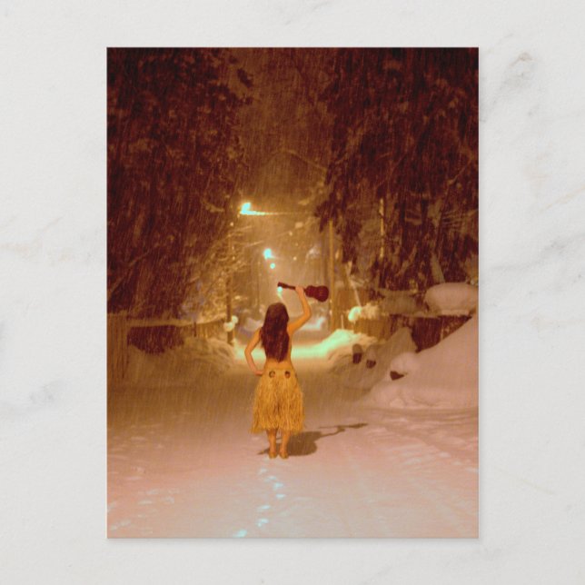 Cartão Postal Maravilha de inverno Ukulele (Frente)