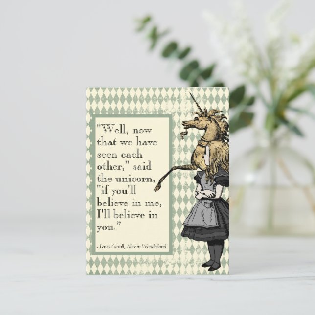 Cartão Postal Maravilha, vou acreditar em ti, Unicórnio (Em pé/Frente)