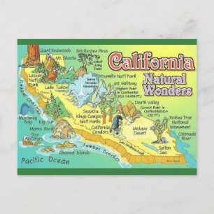 Cartão Postal Maravilhas Naturais Vintage da Califórnia 
