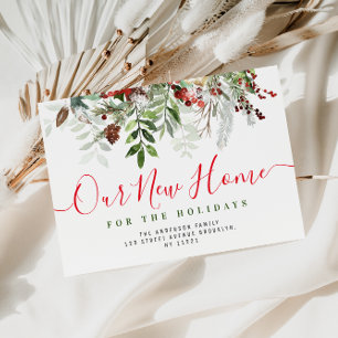 Cartão Postal maravilhosa vida, vermelho e branco, Novo lar