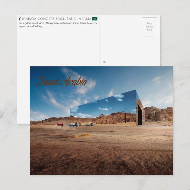 Cartão Postal Maraya Concert Hall, Cartão-postal da Arábia Saudi (Frente/Verso)