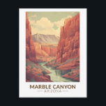 Cartão Postal Marble Canyon Arizona Viagem Arte Vintage<br><div class="desc">Marble Canyon em um estilo de arte vetorial. Marble Canyon é a seção do cânion do rio Colorado no norte do Arizona,  desde Lee's Ferry até a confluência com o rio Little Colorado,  que marca o início do Grand Canyon.</div>