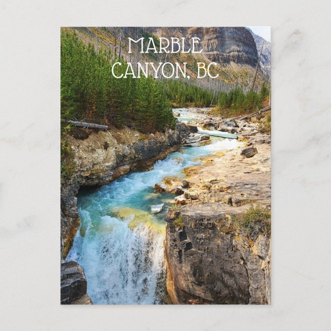 Cartão Postal Marble Canyon Scenic Waterfall no Parque Kootenay  (Frente)