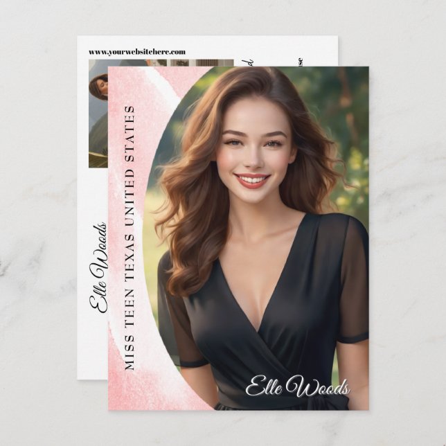 Cartão Postal Marble Ice Photo Card Pageant Autograph Postcard (Frente/Verso)