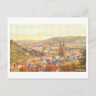 Cartão Postal Marburg antigo, Alemanha,