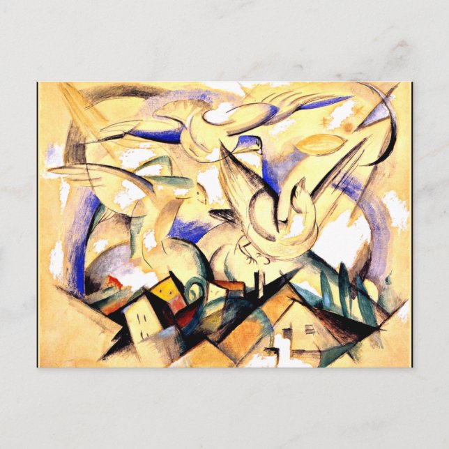 Cartão Postal Marc - Pássaros acima da Vila (Frente)