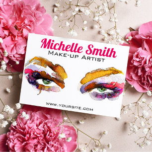 Cartão Postal Marca de maquiagem de olhos cor-de-rosa-d'água