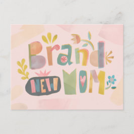 CARTÃO POSTAL MARCA NOVA LETRA FLORAL DO DIA DE AS MÃES MOM