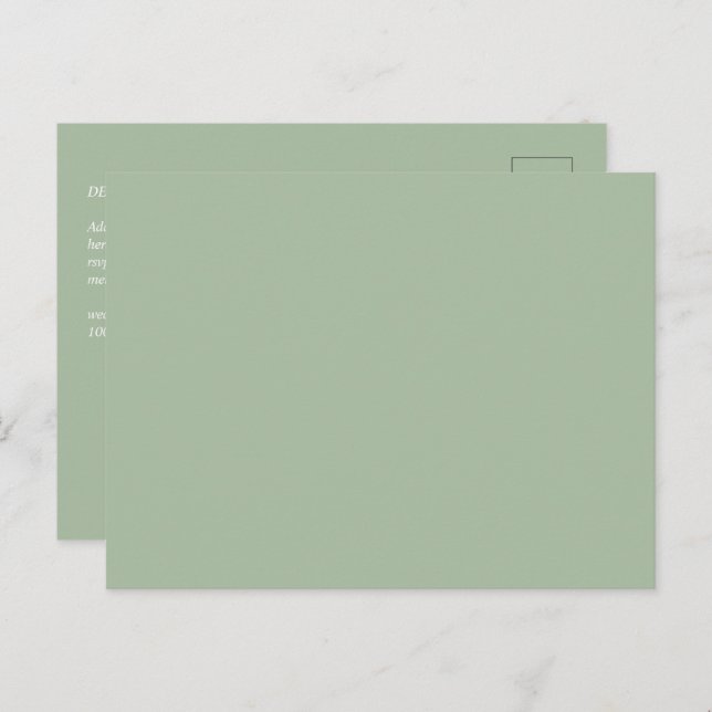 Cartão Postal Marca Personalizada Sage Green (Frente/Verso)