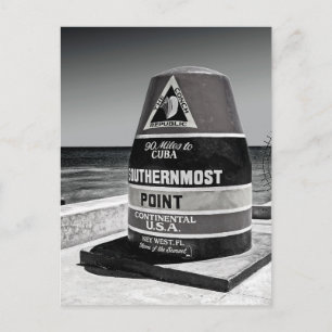 Cartão Postal Marcador de Distância Mais ao Sul de Key West para