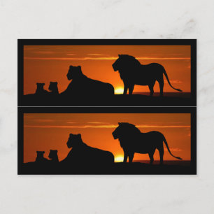 Cartão Postal Marcadores de livros da família Lion