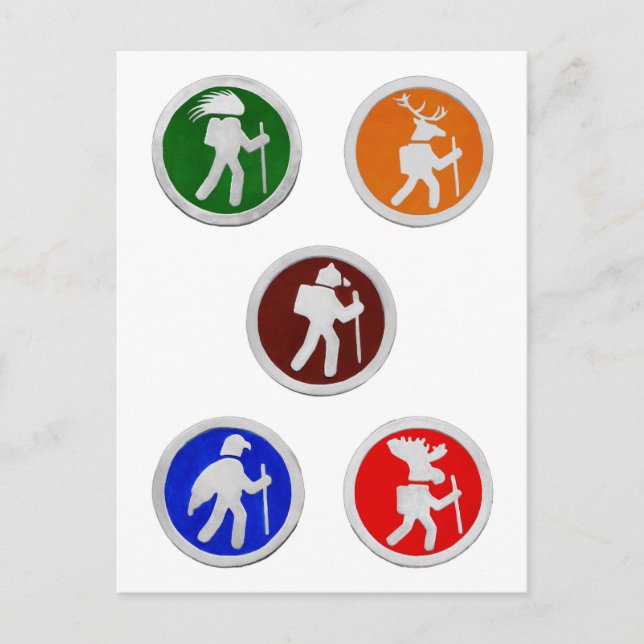 Cartão Postal Marcadores de trilha de animais (Frente)