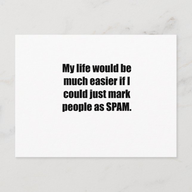 Cartão Postal Marcar Pessoas como SPAM (Frente)