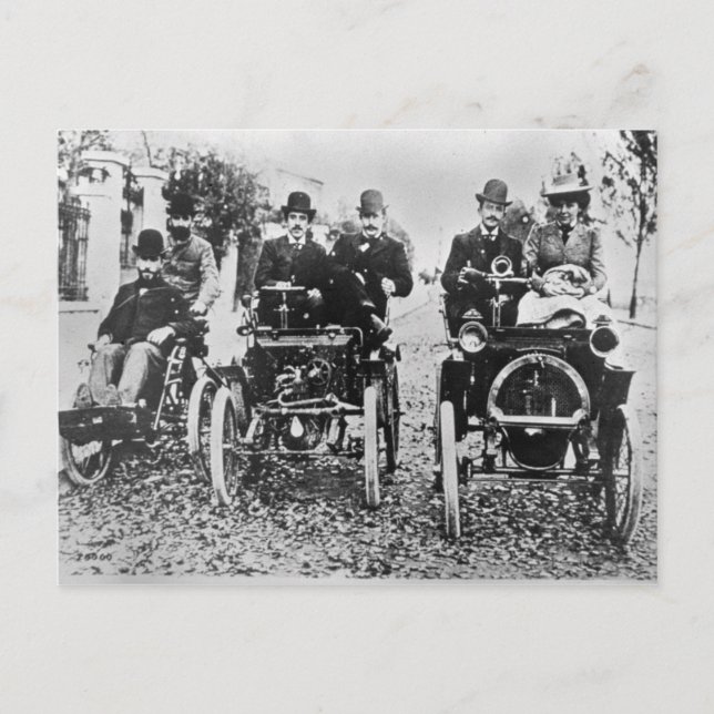 Cartão Postal Marcel (d.1903) e Louis (1877-1944) Renault driv (Frente)