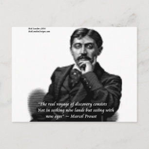 Cartão Postal Marcel Proust & Citação Famosa