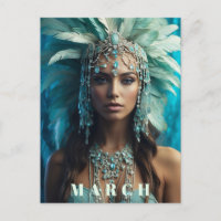 *~* MARCH AP53 AQUAMARINE Boho Headdress