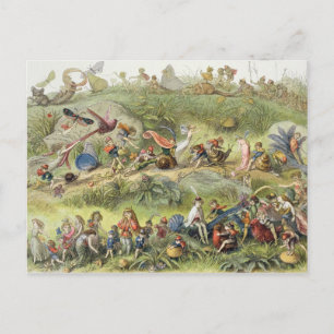 Cartão Postal Março triunfal do Duende-Rei, ilustração de