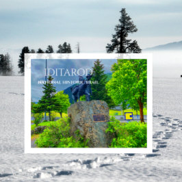 Cartão Postal Marco zero da trilha Iditarod, estátua dos Trail B