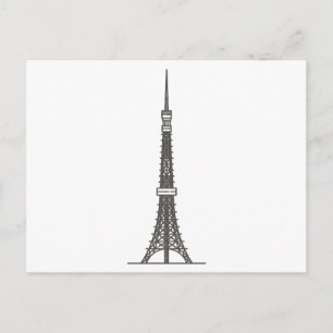 Cartão Postal marcos mundiais da torre tokyo