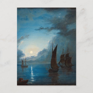 Cartão Postal Marcus Larson hav-i-mansken-1848.água barco nature