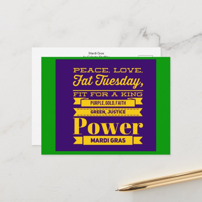 Cartão Postal Mardi Gras (Frente/Verso In Situ)