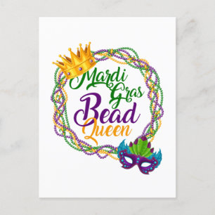 Cartão Postal Mardi Gras Bead Queen Fat Terça Carnaval