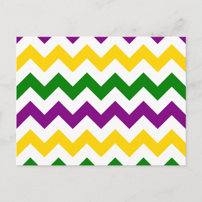 Cartão Postal Mardi Gras Chevron Pattern (Frente)