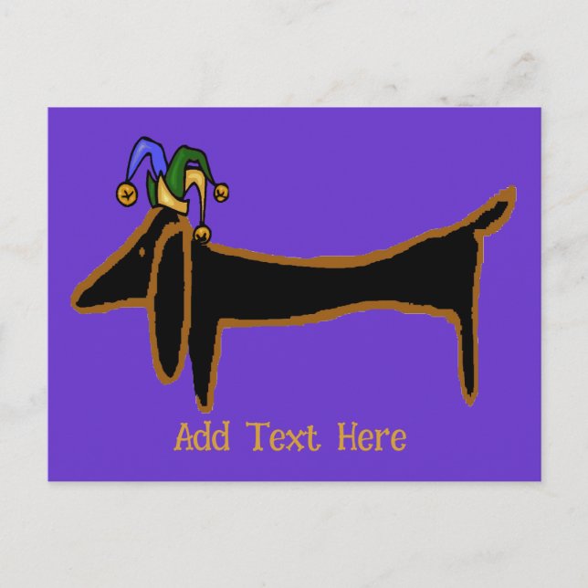 Cartão Postal Mardi Gras Dachshund t (Frente)