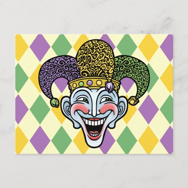 Cartão Postal Mardi Gras Jester (Frente)