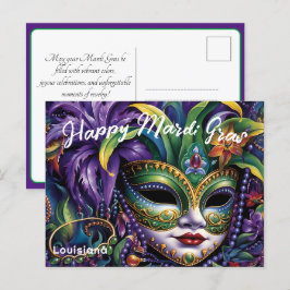 Cartão Postal 💚 💜 💛 Mardi Gras Luxuoso