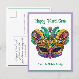 Cartão Postal 💚 💜 💛 Mardi Gras Mardi Magic Memo